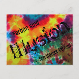 Karte, "Farben sind Illusion - ich denke farbig!" Briefkaart