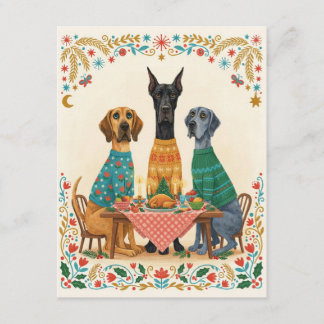 Karten Great Dane Kersttafel Feestdagenkaart