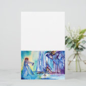 KARTHUR, LADY VAN HET MERK EN roze paars blauw Briefpapier (Staand voorkant)