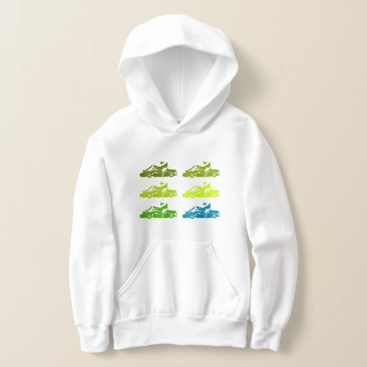 Karting course sur sweat-shirt enfants. (Poser)