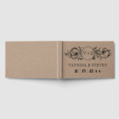 Karton bloemenboeken initialen bruiloft gastenboek (Volledig)