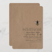 Karton geïnspireerde honingbijenbruiloft kaart (Voorkant / Achterkant)