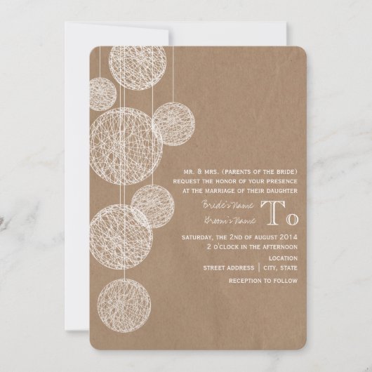 Karton geïnspireerde wijn Wereldbollen bruiloft Kaart (Voorkant)