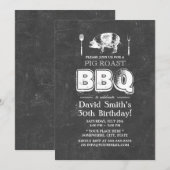  karton Pig Roast BBQ Birthday Party Kaart (Voorkant / Achterkant)