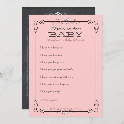  karton wenst Baby shower kaart (Voorkant / Achterkant)