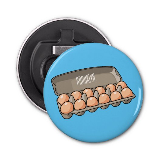 Kartonnen cartoon button flesopener (Voorkant)
