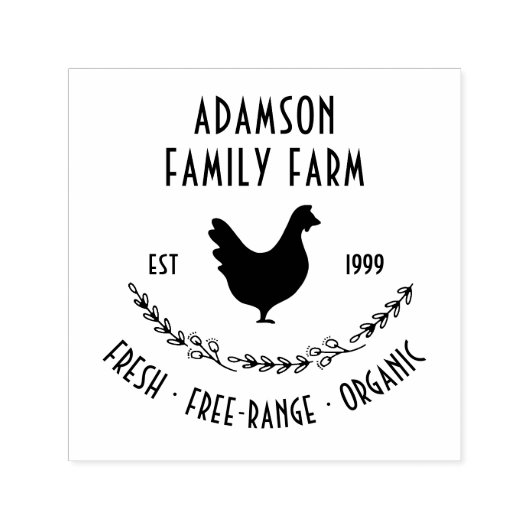 Kartonnen doos met boerderij zelfinktende stempel (Design)