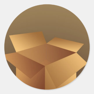 Kartonnen doos ronde sticker