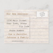 Kartonnen huis We hebben Briefkaart verplaatst (Achterkant)