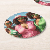 Kartonnen Onderzetter | Meisjes op het strand (Gebogen)