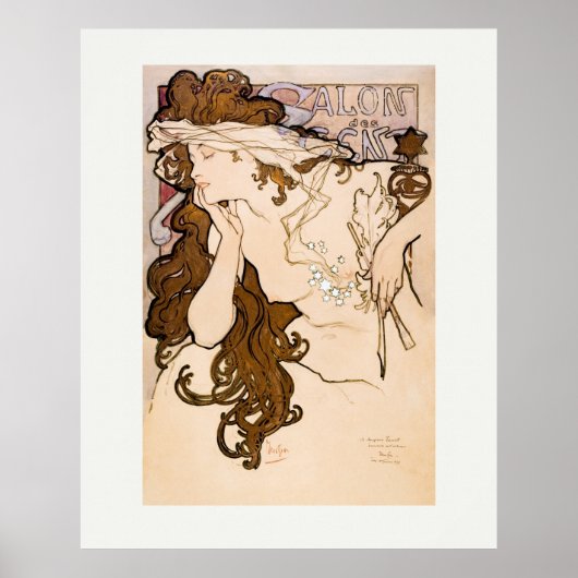 KARTONNEN POSTER : ALPHONSE MARIA MUCHA : SALON DE (Voorkant)