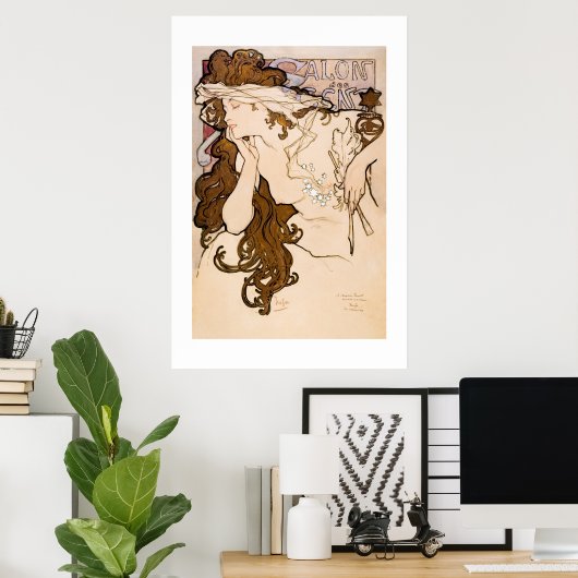 KARTONNEN POSTER : ALPHONSE MARIA MUCHA : SALON DE (Thuiskantoor)