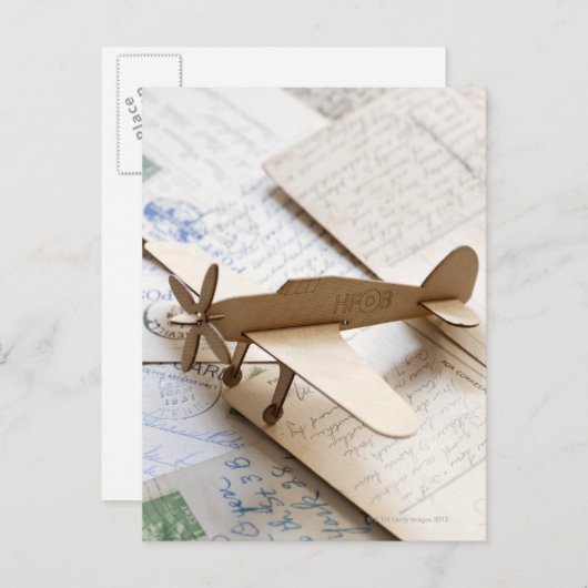 Kartonservliegtuig op briefkaarten (Voorkant / Achterkant)