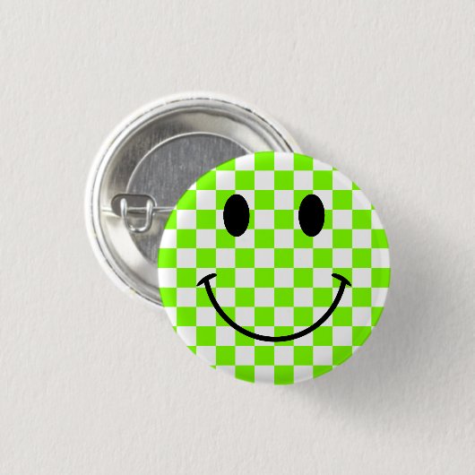 Kartreuse kast en zwart gezicht ronde button 3,2 cm (Voorkant /achterkant)