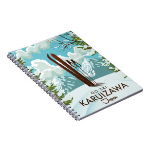 Karuizawa Japan Skiing-reisposter Notitieboek