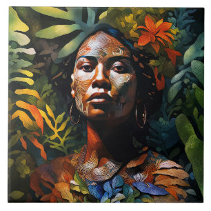 "Karuma" Oerwoud Dream - Vrouwen in het Amazonegeb Tegeltje