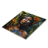 "Karuma" Oerwoud Dream - Vrouwen in het Amazonegeb Tegeltje (Zijkant)