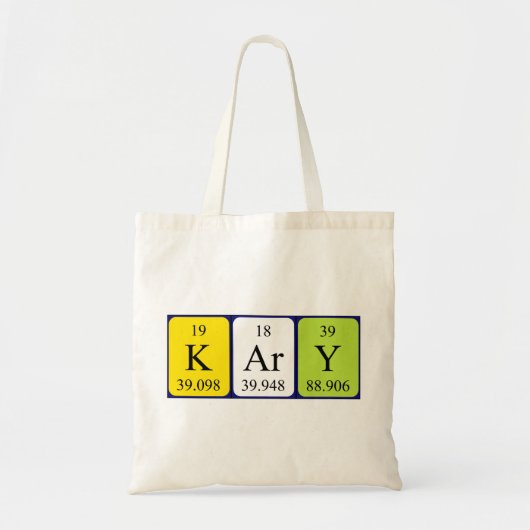Kary Periodic Table Name canvas tas (Voorkant)