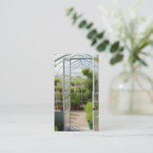 Kas gevuld met bloemen visitekaartje (Staand voorkant)