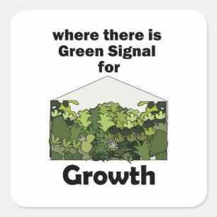 Kas Groen Signaal Voor Groei Tuin Opening Vierkante Sticker