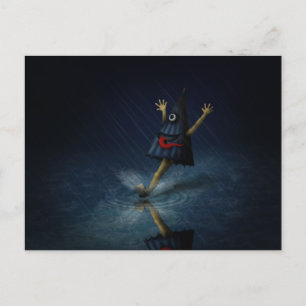 Kasa Obake Japanse parmbrella Ghost Rainy Day Briefkaart