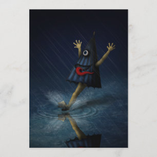 Kasa Obake Japanse parmbrella Ghost Rainy Day Kaart