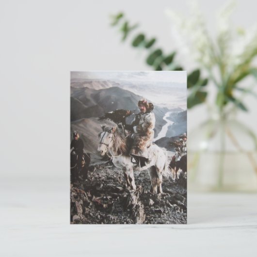 Kasachen von der Mongolei- Postkarte Briefkaart (Staand voorkant)