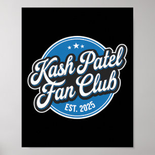 Kash Patel Fan Club Opgericht in 2025 Retro Logo T Poster