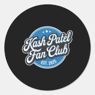 Kash Patel Fanclub Est. 2025 Retro Logo Trump Nom Ronde Sticker
