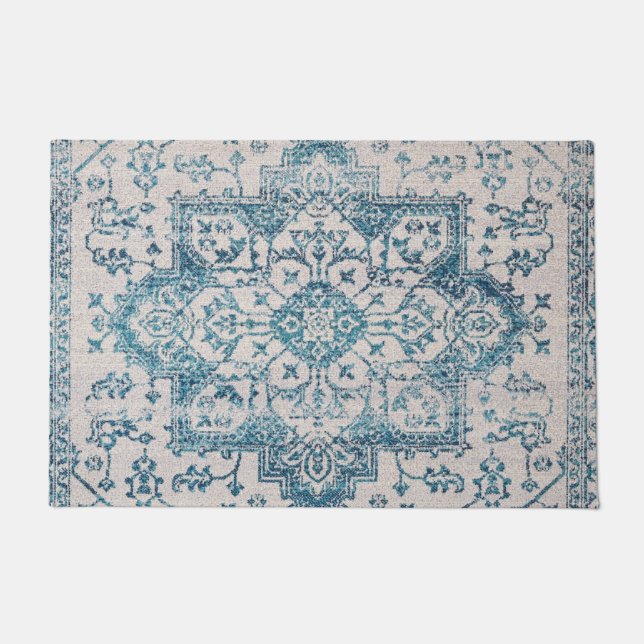 Kashan Poshti Central Persian Rug Print Deurmat (Voorkant)