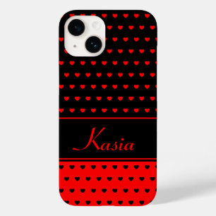 Kasia - naam Sjabloon, stijlvol zwart en rood Case-Mate iPhone 14 Hoesje