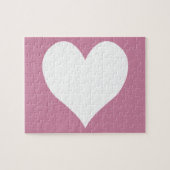 Kasjmier Roos en wit Schattige hart Legpuzzel (Horizontaal)