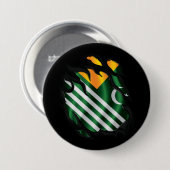 Kasjmir gescheurde vlag ronde button 7,6 cm (Voorkant /achterkant)