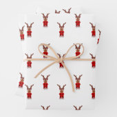 Kasky Cute Kerstrendiertje met warme chocolade Inpakpapier Vel (In situ)