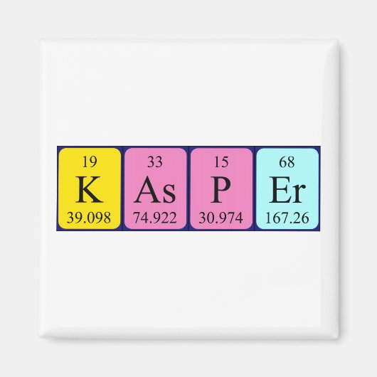 Kasper periodiek table name magnet magneet (Voorkant)