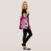KasperKlothes " roze gezicht1" Canvas tas (Op model)