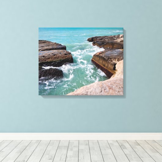 Kaspisch Zee. Canvas Afdruk (Insitu (Houten vloer))