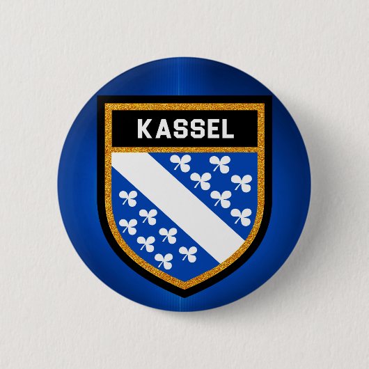 Kassel Flag Ronde Button 5,7 Cm (Voorkant)