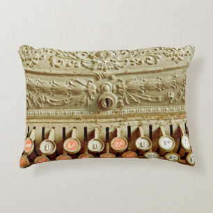  kassenregister, dat onder stof en cobweb valt accent kussen