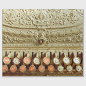 kassenregister, dat onder stof en cobweb valt cadeaupapier (Vlak)