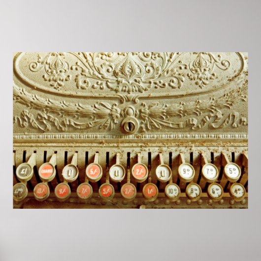 kassenregister, dat onder stof en cobweb valt poster (Voorkant)