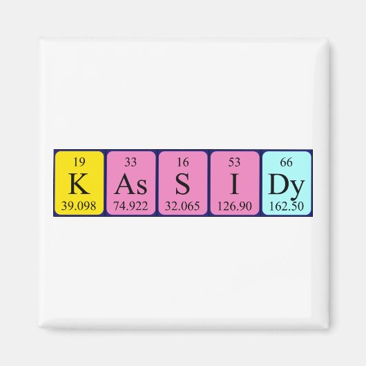 Kassidy periodiek table name magnet magneet (Voorkant)