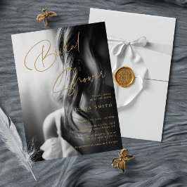 Kassy Bridal Shower Invitation in BW Photo Styles Kaart