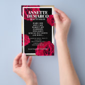 Kassy elegant gouden lijst en roos patroon flyer (Hand)