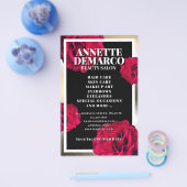 Kassy elegant gouden lijst en roos patroon flyer (Enkel)