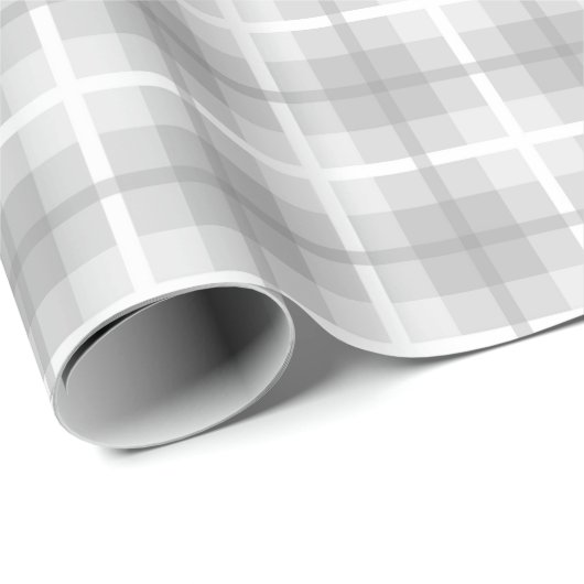 Kassy Gecontroleerd patroon van grijs wit Cadeaupapier (Rol Hoek)