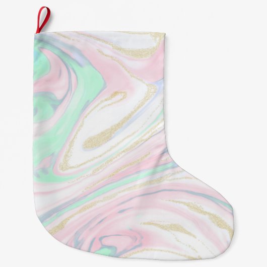 Kassy gemarmerd abstract ontwerp grote kerstsok (Voorkant)