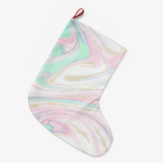 Kassy gemarmerd abstract ontwerp grote kerstsok (Voorkant (Hangend))