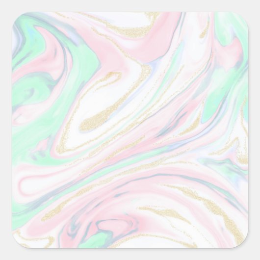 Kassy gemarmerd abstract ontwerp vierkante sticker (Voorkant)