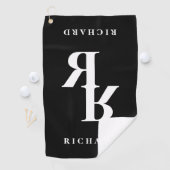 Kassy initialen monogram sjabloon golfhanddoek (Insitu)